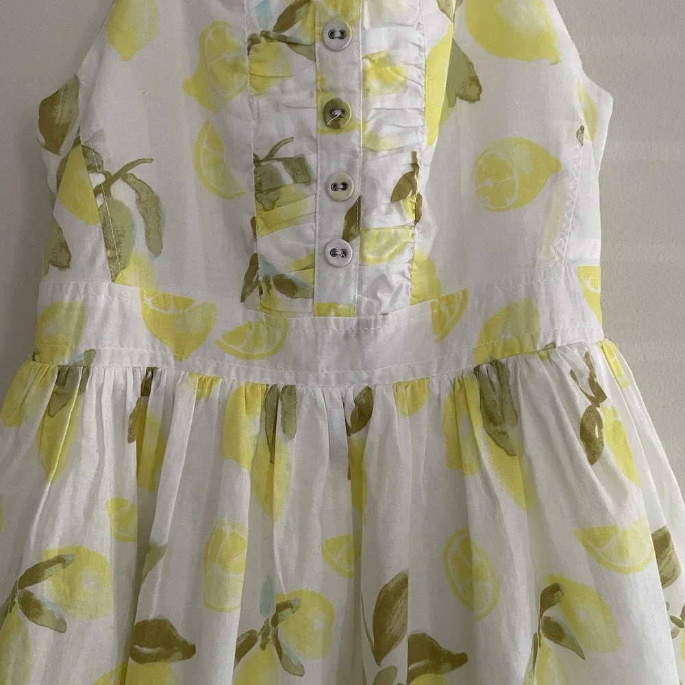 Girls Dresses‎ Set 3 White Floral Lemon Embroidered Ruffle Cap Sleeve Size 6/6x